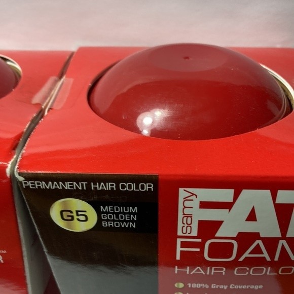 Samy Fat Foam Hair Color G5 Medium Golden Brown 2 Boxes Discontinued - Picture 2 of 14